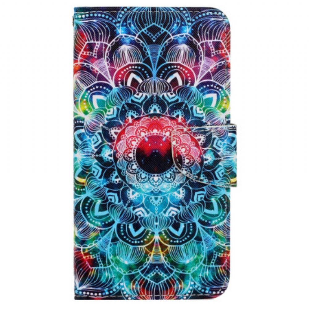 Kožený Kryt Na Samsung Galaxy S24 Plus 5g Mandala S Popruhem