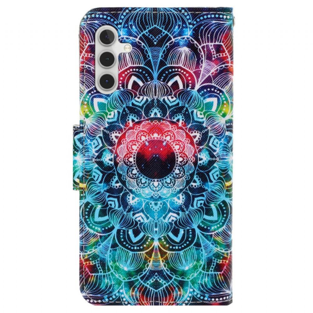 Kožený Kryt Na Samsung Galaxy S24 Plus 5g Mandala S Popruhem