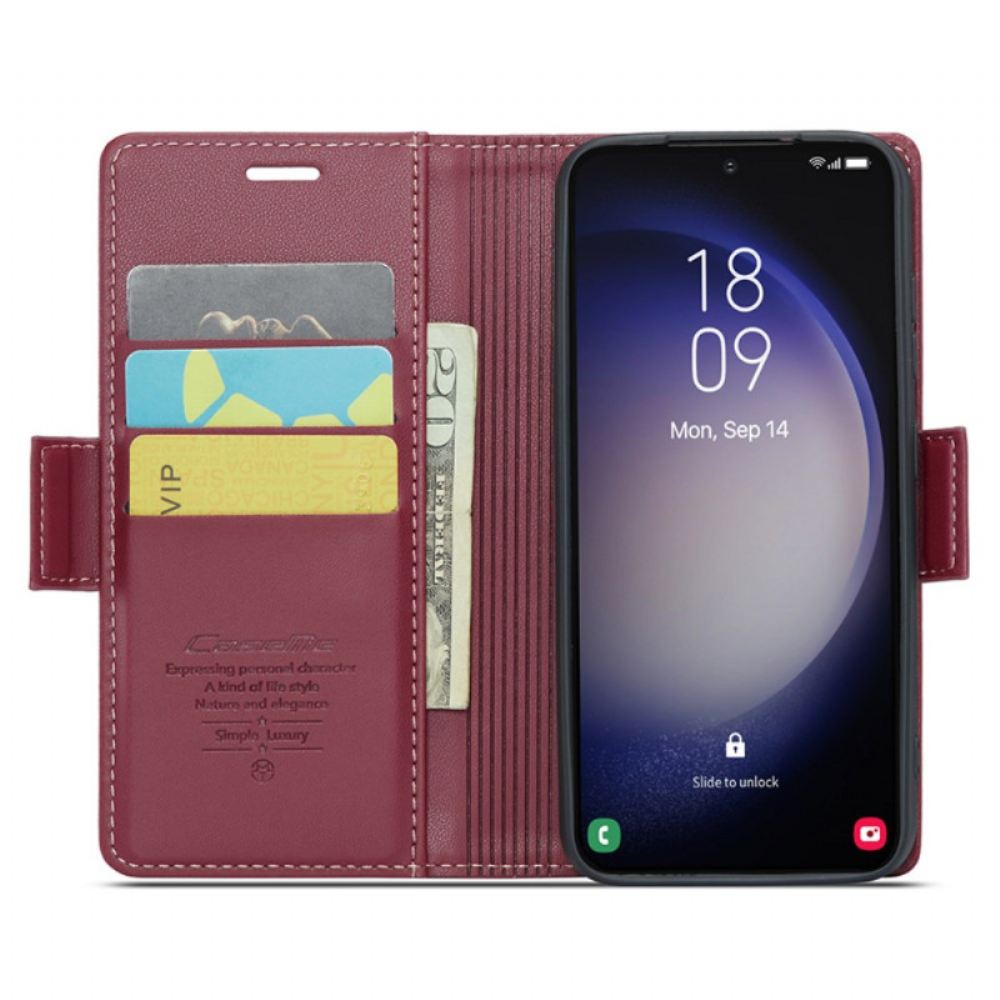 Kožený Kryt Na Samsung Galaxy S24 Plus 5g S Caseme Rfid Blokováním
