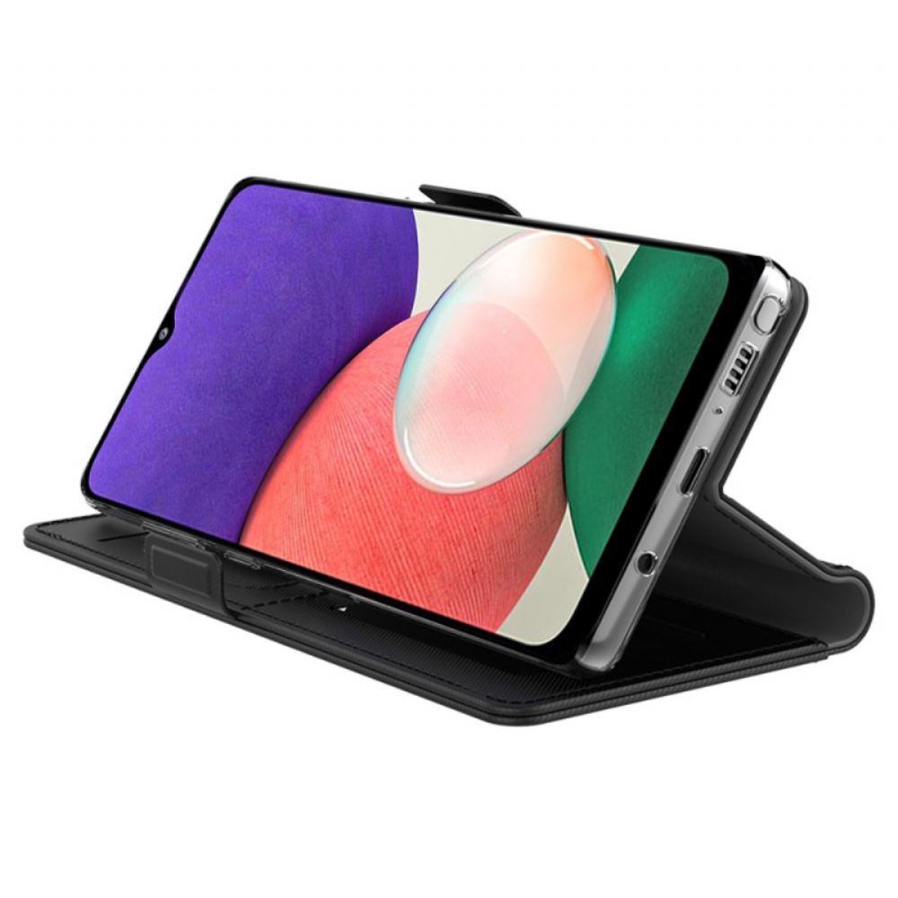 Kožený Kryt Na Samsung Galaxy S24 Plus 5g S Odnímatelným Držákem Karty A Zrcadlem