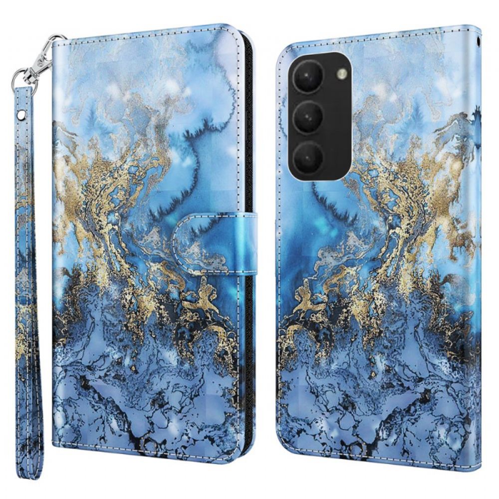 Kožený Kryt Na Samsung Galaxy S24 Plus 5g Údolí Bauhinia V Lanière