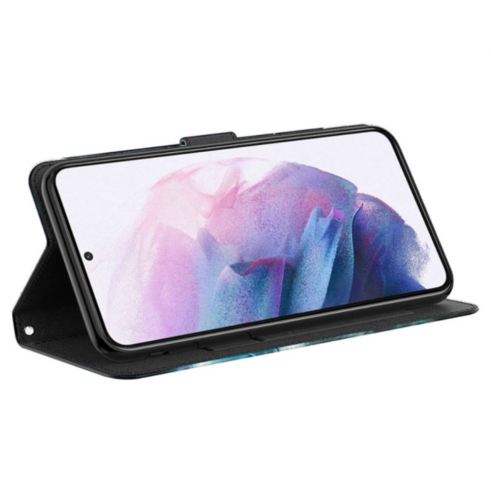 Kožený Kryt Na Samsung Galaxy S24 Plus 5g Údolí Bauhinia V Lanière