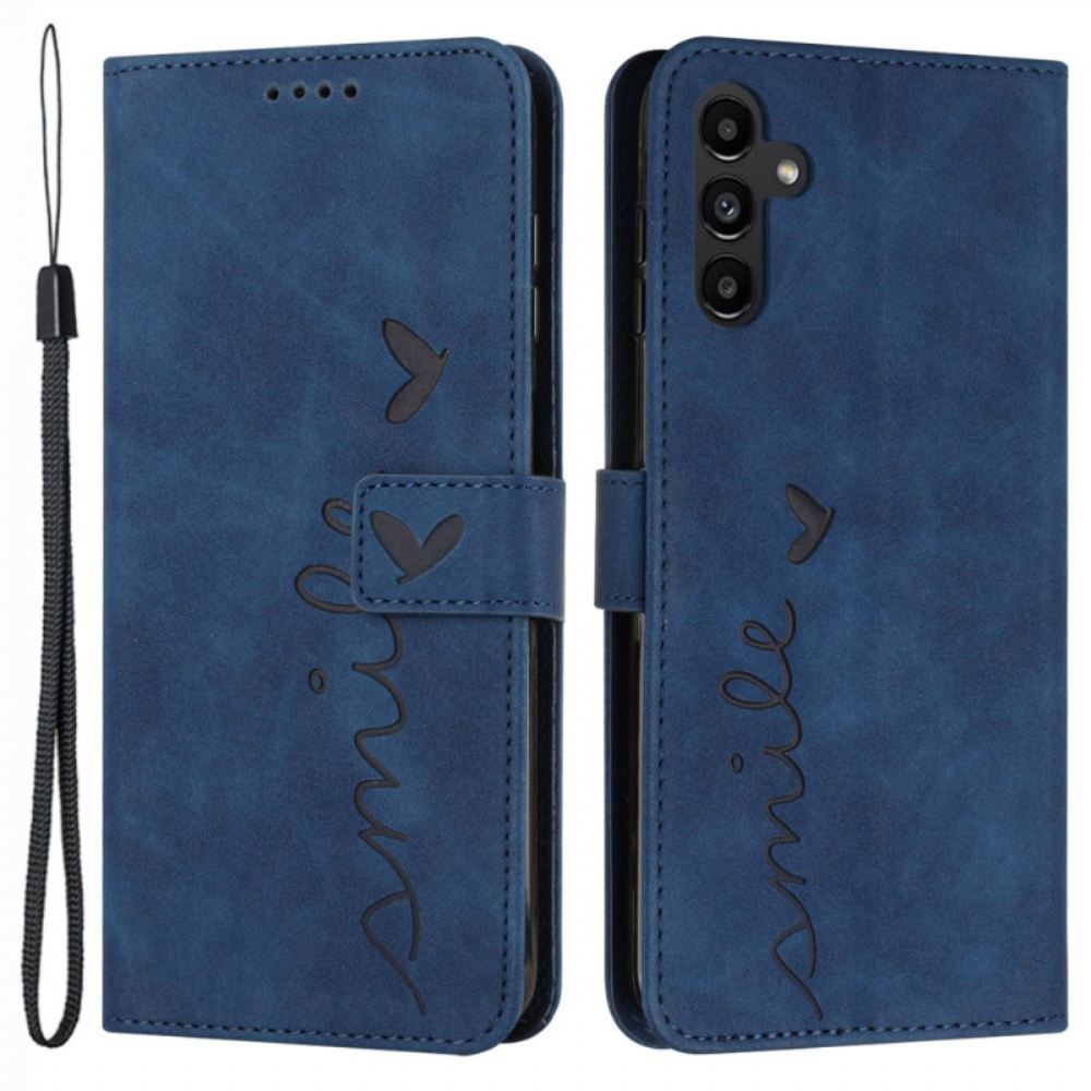 Kožený Kryt Na Samsung Galaxy S24 Plus 5g Úsměv Na Lanyard