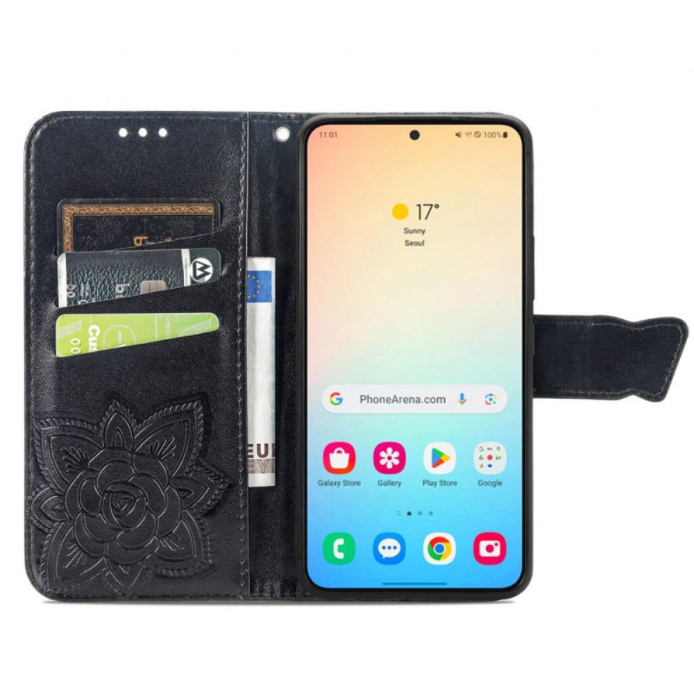 Kožený Kryt Samsung Galaxy S24 Plus 5g Barokní Motýl