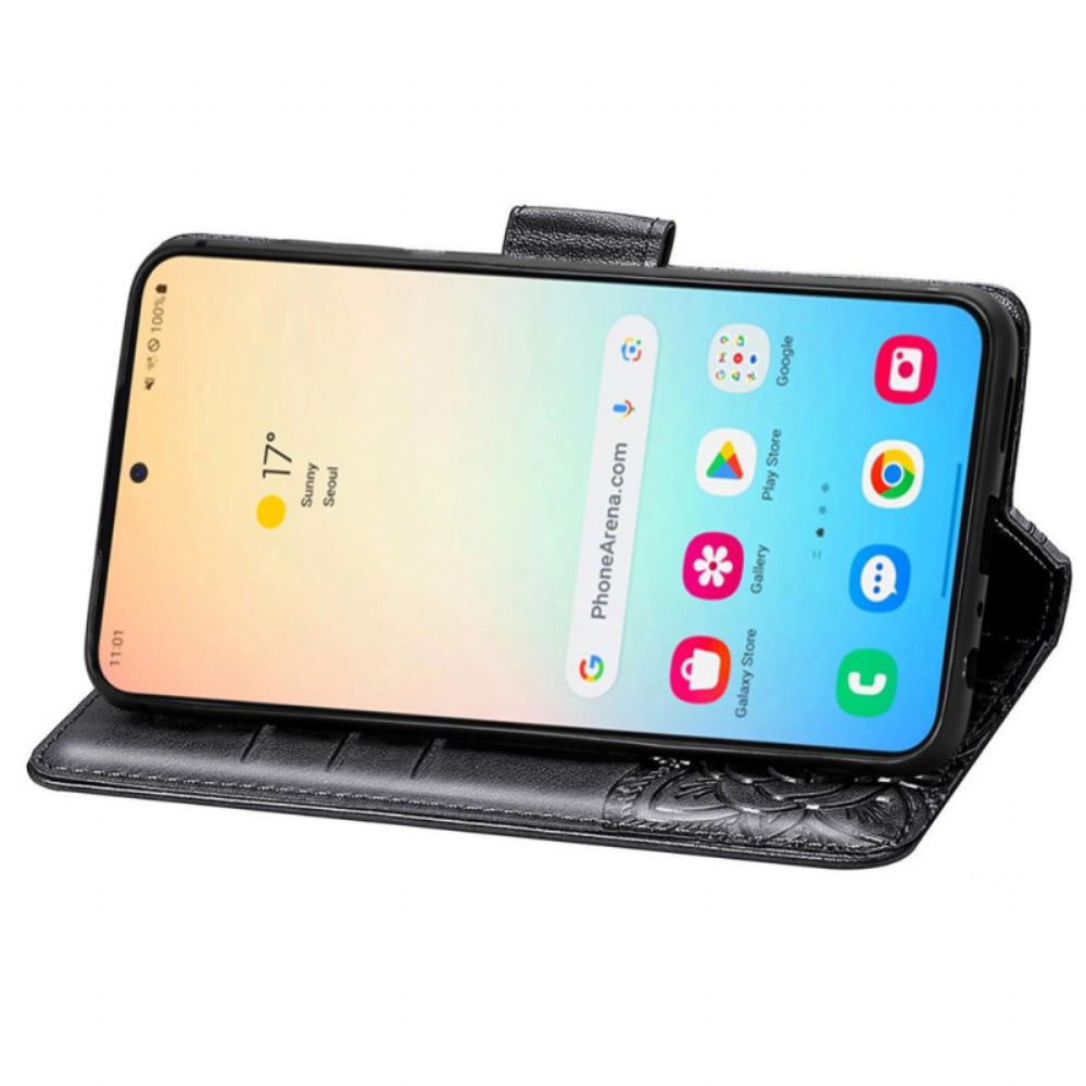 Kožený Kryt Samsung Galaxy S24 Plus 5g Barokní Motýl