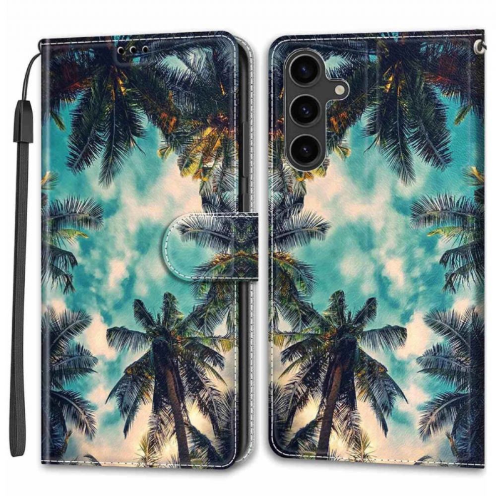 Kožený Kryt Samsung Galaxy S24 Plus 5g Dlaně Na Popruh