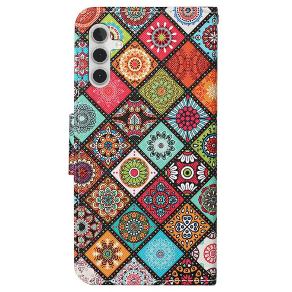Kožený Kryt Samsung Galaxy S24 Plus 5g Etnický Styl S Popruhem