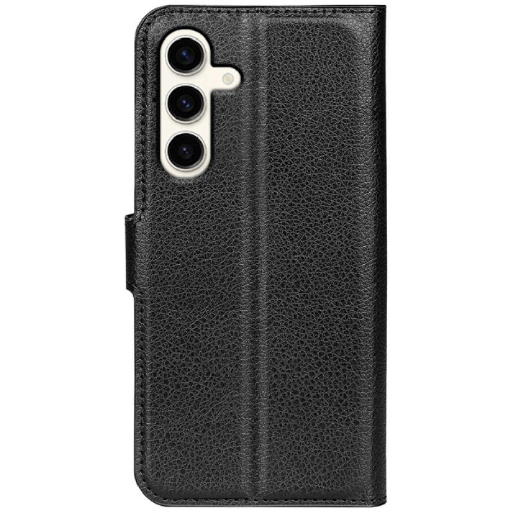 Kožený Kryt Samsung Galaxy S24 Plus 5g Klasická Umělá Kůže Litchi
