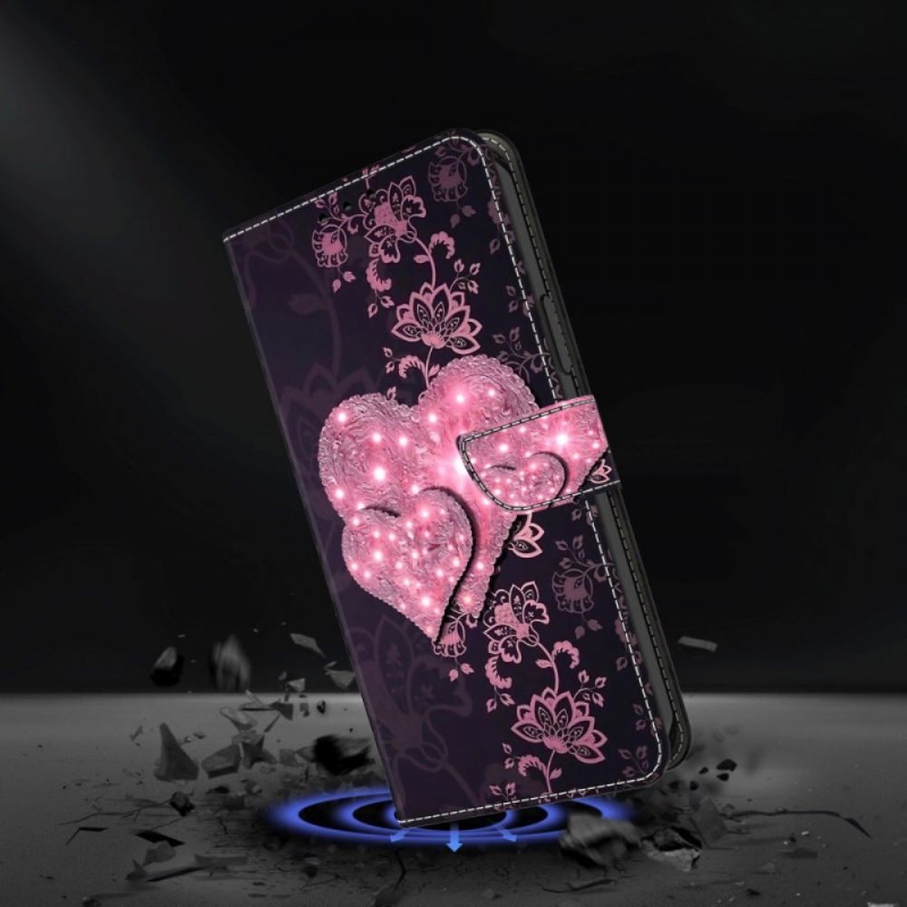 Kožený Kryt Samsung Galaxy S24 Plus 5g Krajkové Srdce