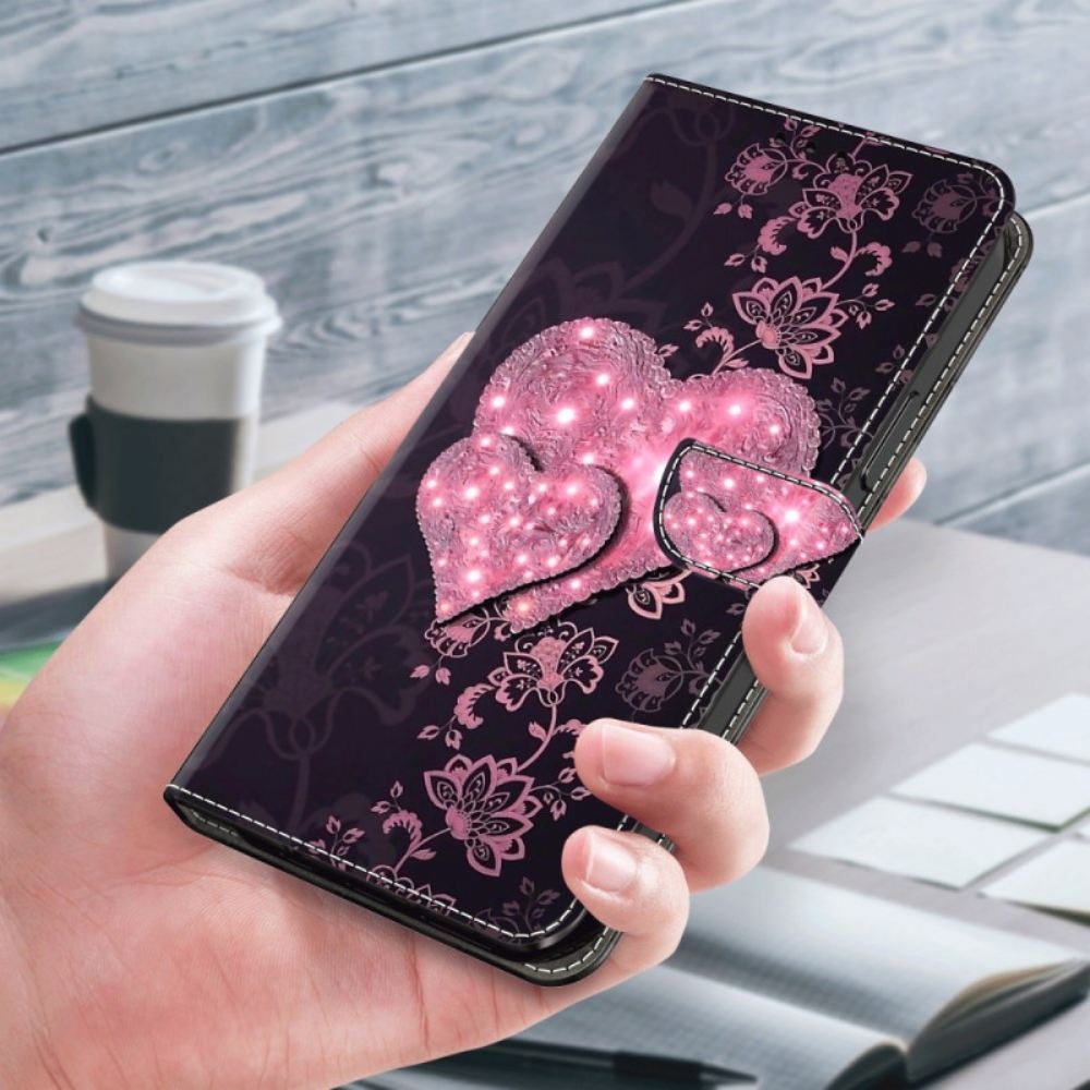 Kožený Kryt Samsung Galaxy S24 Plus 5g Krajkové Srdce