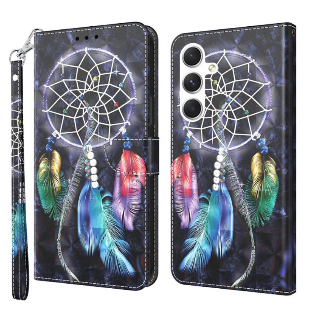 Kožený Kryt Samsung Galaxy S24 Plus 5g Lapač Snů S Popruhem