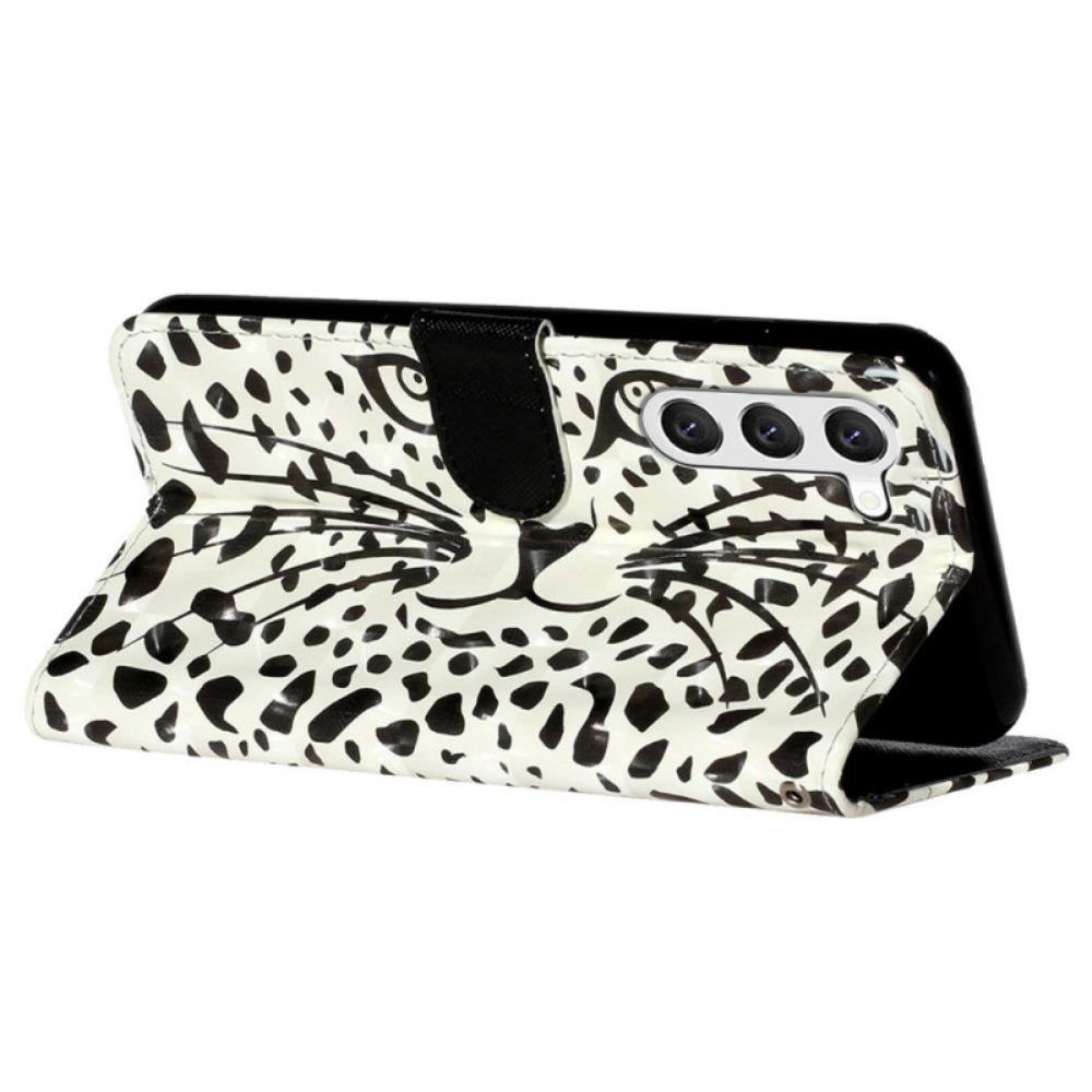 Kožený Kryt Samsung Galaxy S24 Plus 5g Leopardí Popruh