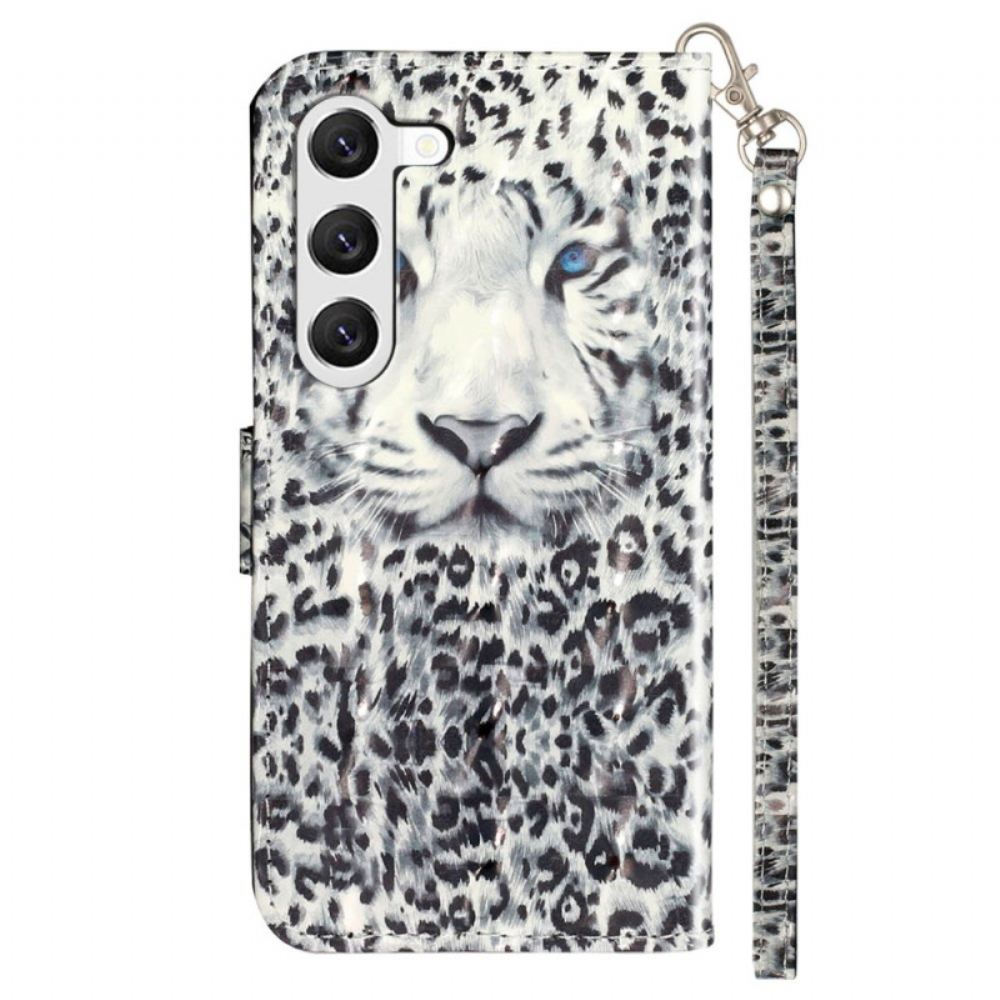 Kožený Kryt Samsung Galaxy S24 Plus 5g Leopardí Popruh
