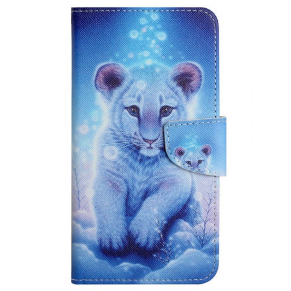 Kožený Kryt Samsung Galaxy S24 Plus 5g Leopardí Vzor S Páskem