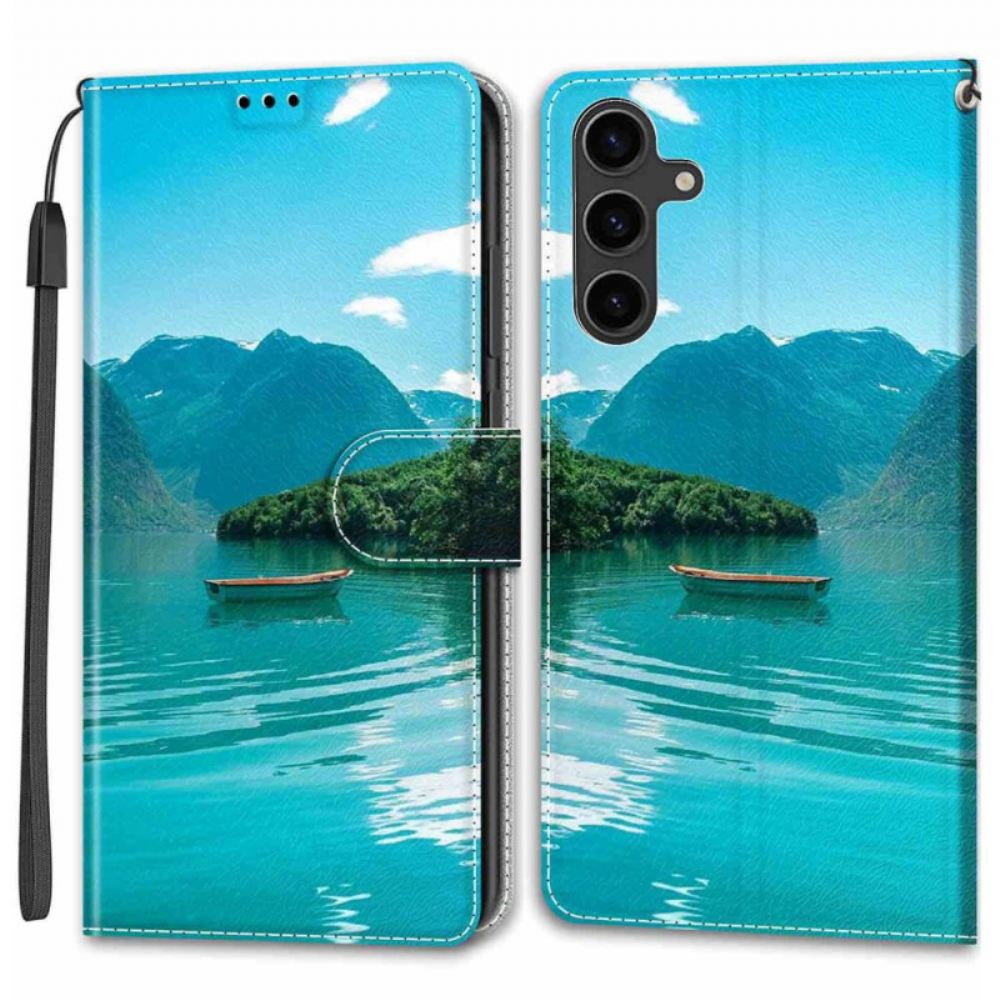 Kožený Kryt Samsung Galaxy S24 Plus 5g Loď Na Laně