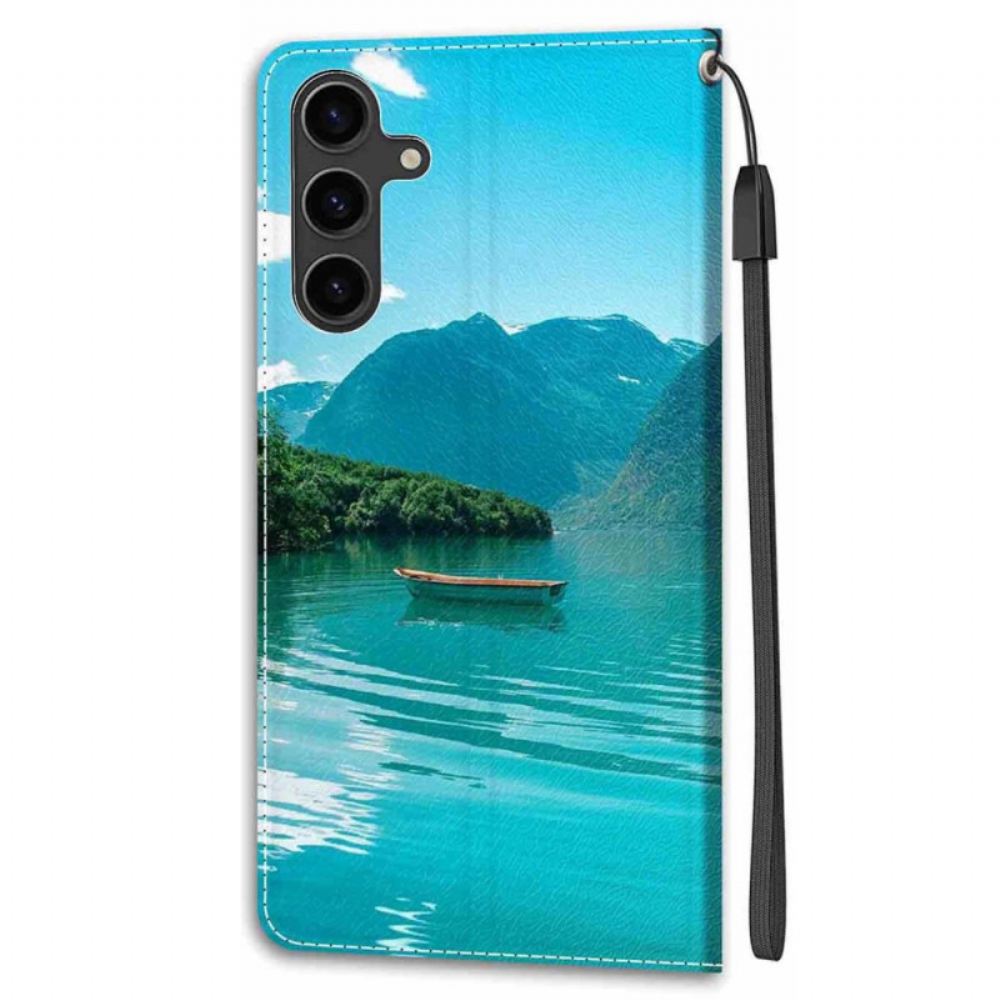 Kožený Kryt Samsung Galaxy S24 Plus 5g Loď Na Laně