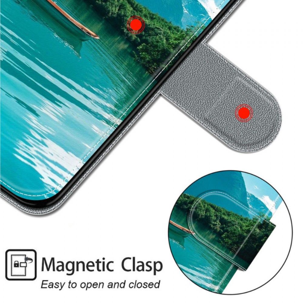 Kožený Kryt Samsung Galaxy S24 Plus 5g Loď Na Laně