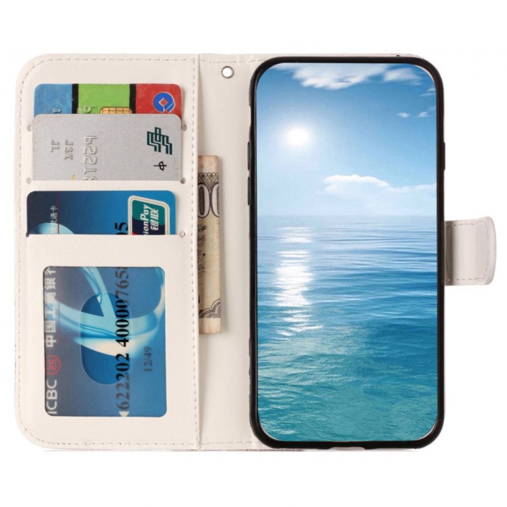 Kožený Kryt Samsung Galaxy S24 Plus 5g Modrá Sova S Popruhem
