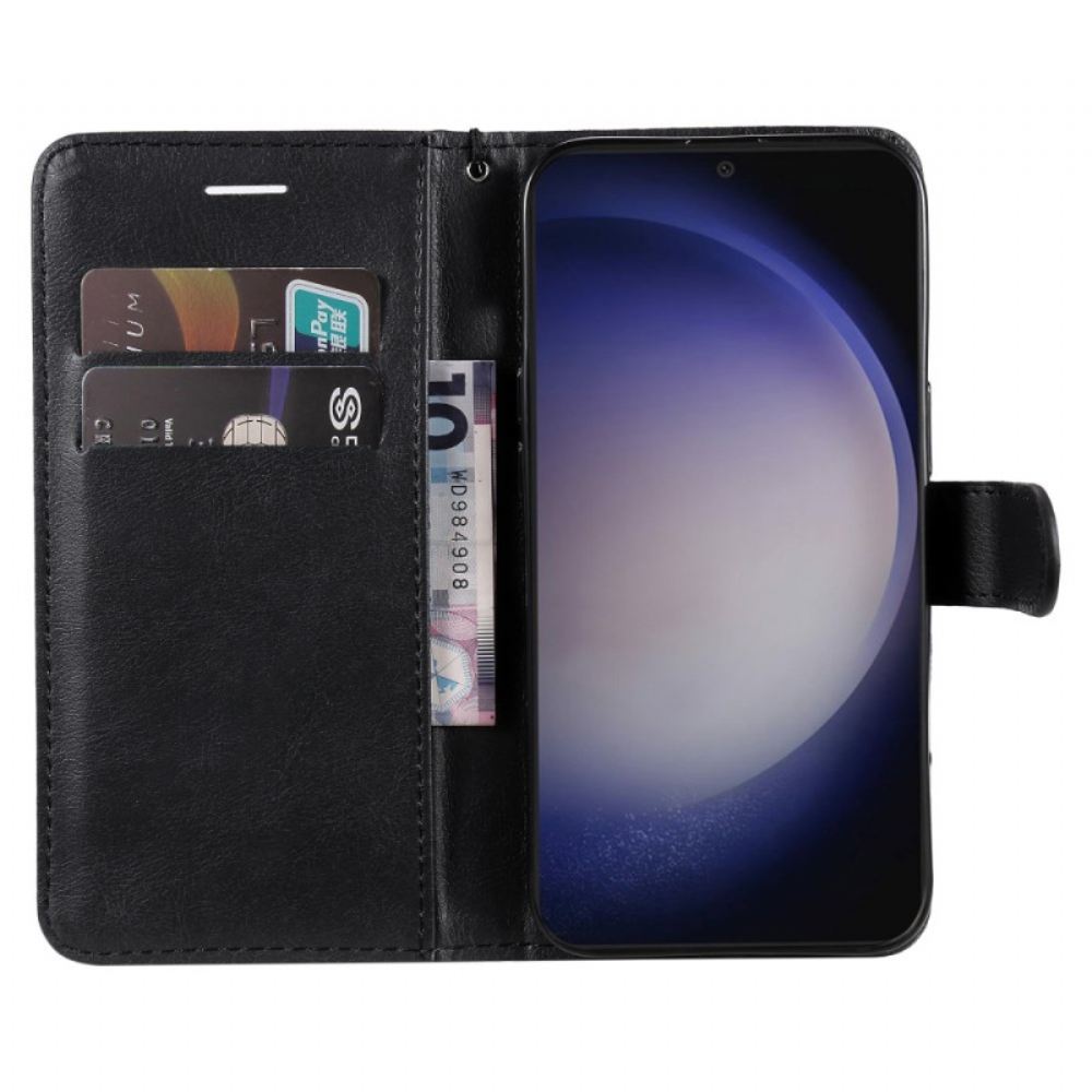 Kožený Kryt Samsung Galaxy S24 Plus 5g Obyčejný S Popruhem
