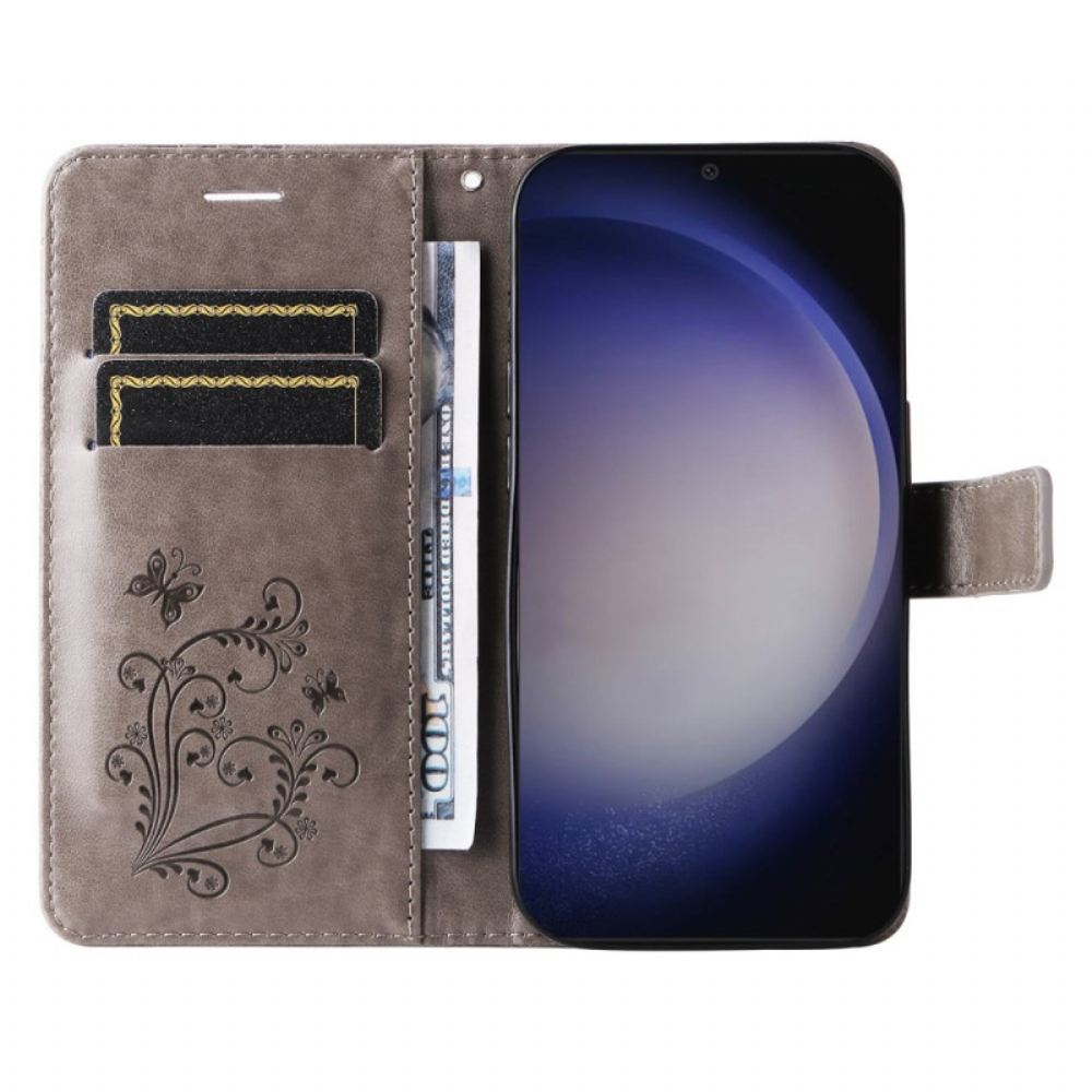 Kožený Kryt Samsung Galaxy S24 Plus 5g Obří Motýli