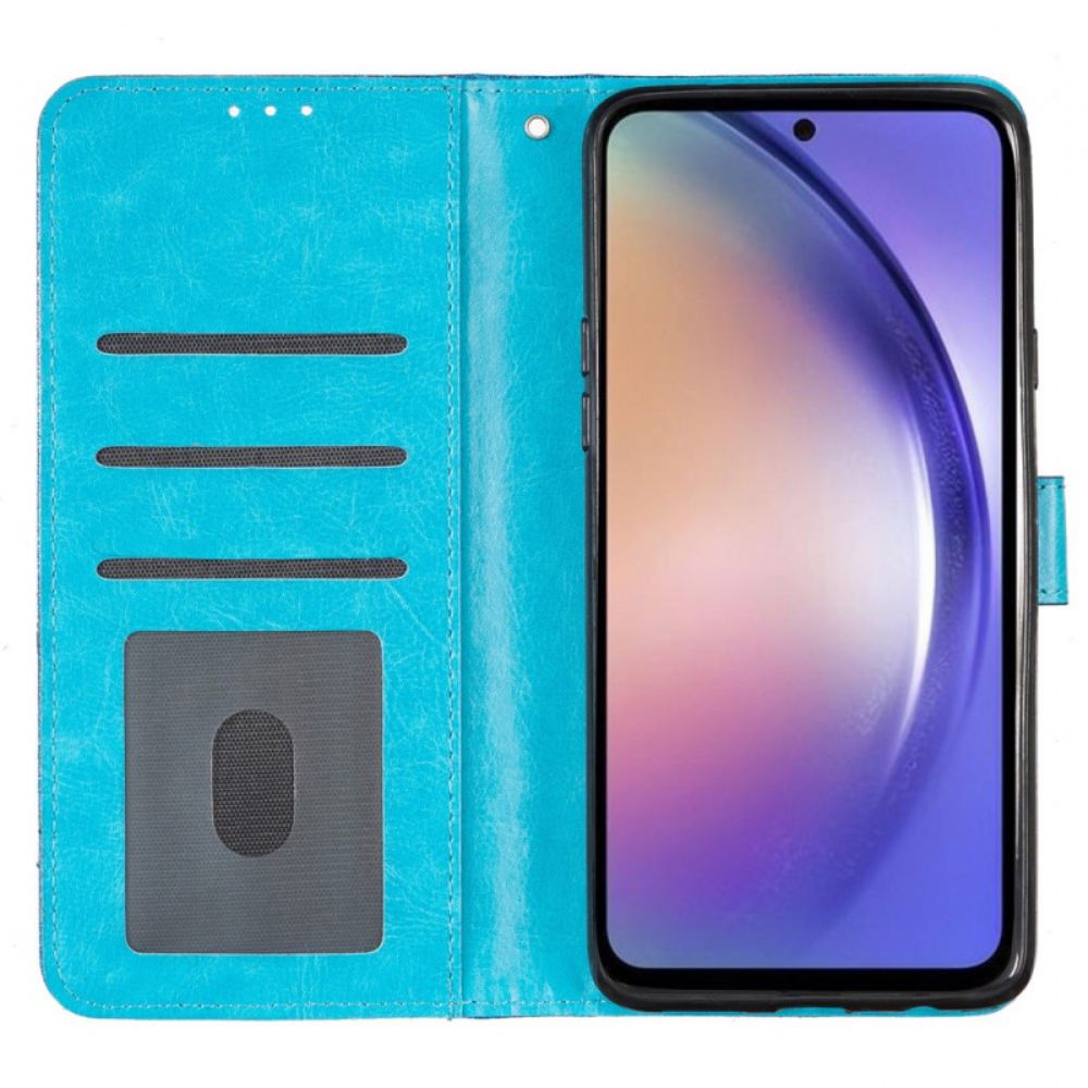 Kožený Kryt Samsung Galaxy S24 Plus 5g Páskové Flitry