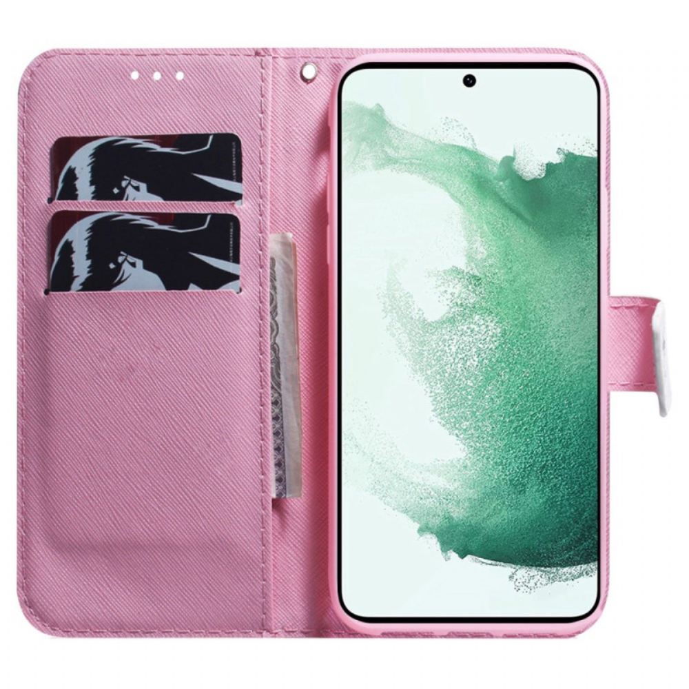 Kožený Kryt Samsung Galaxy S24 Plus 5g Růžový Květ