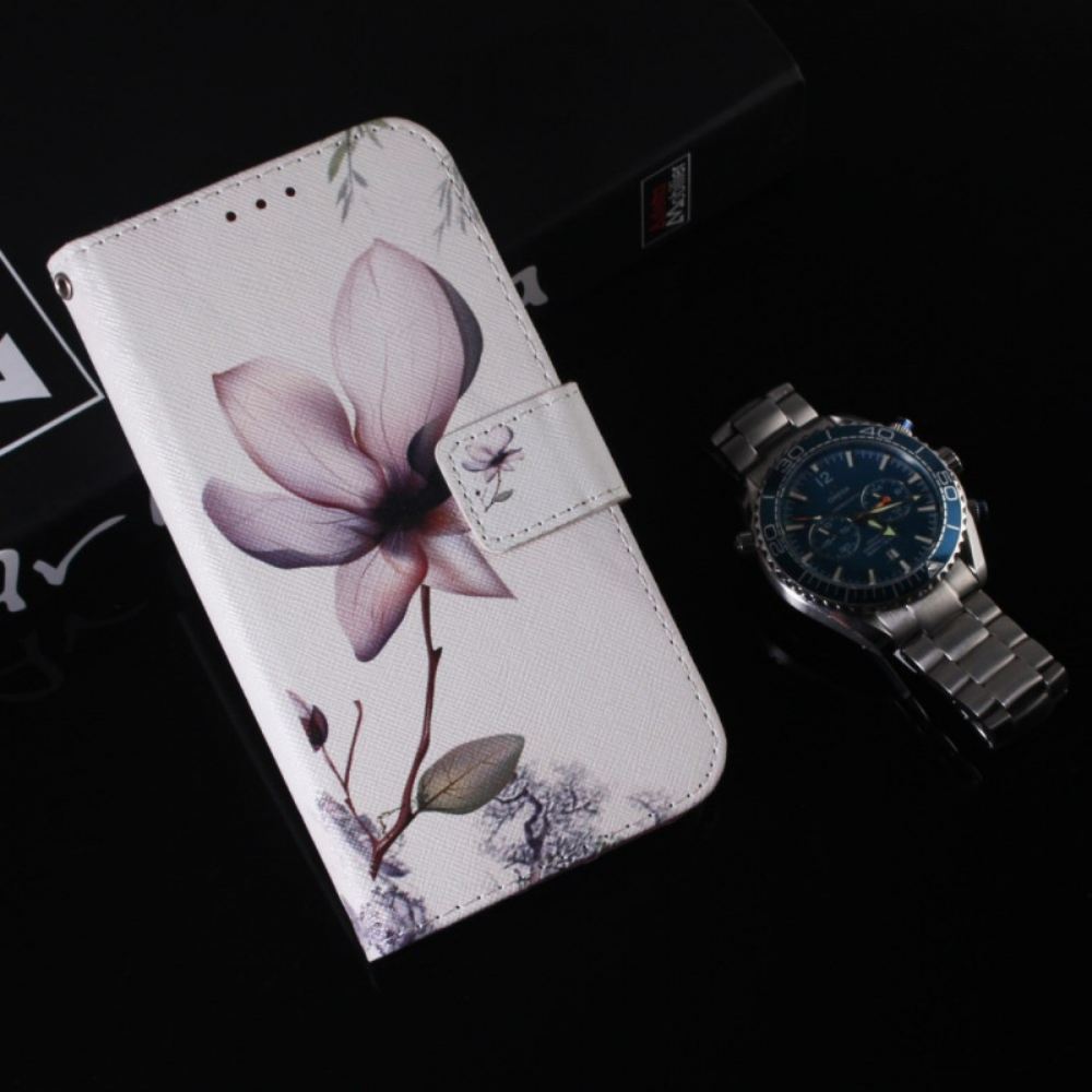 Kožený Kryt Samsung Galaxy S24 Plus 5g Růžový Květ