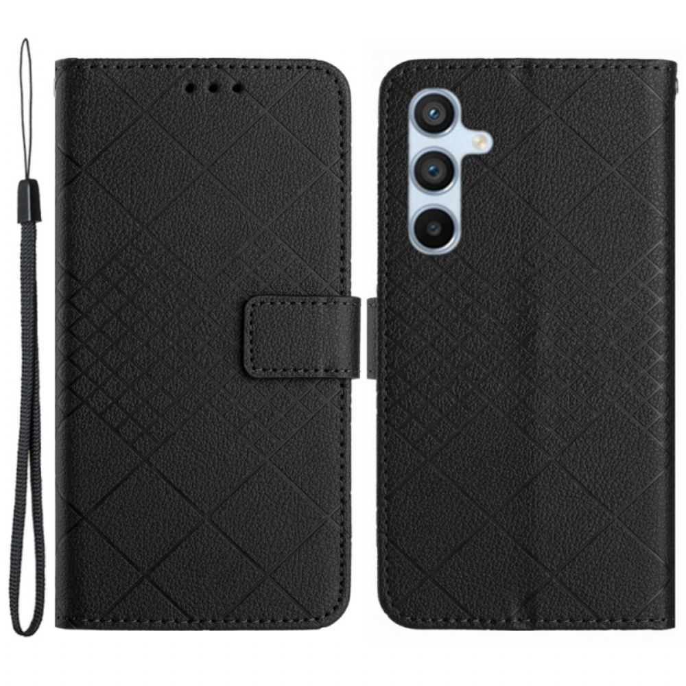 Kožený Kryt Samsung Galaxy S24 Plus 5g Strappy Diamonds