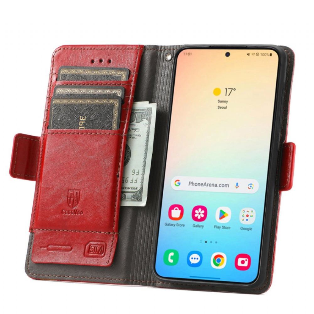 Kožený Kryt Samsung Galaxy S24 Plus 5g Technologie Blokování Rfid Caseneo