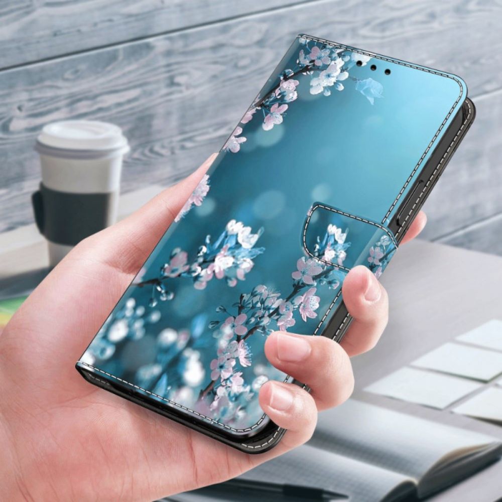 Kožený Kryt Samsung Galaxy S24 Plus 5g Vzor Švestkového Květu