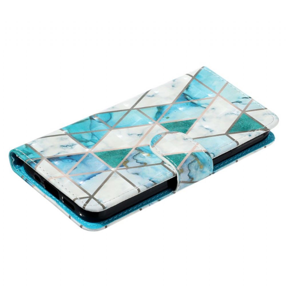 Kožený Kryt Samsung Galaxy S24 Plus 5g Zelený Mramor S Popruhem