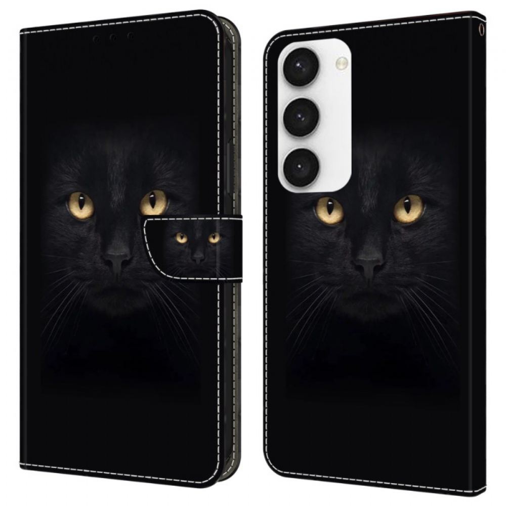 Kožený Kryt Samsung Galaxy S24 Plus 5g Černá Kočka