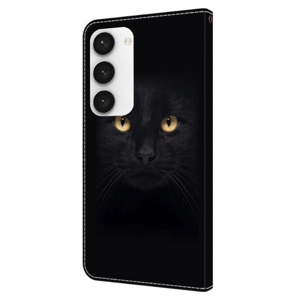 Kožený Kryt Samsung Galaxy S24 Plus 5g Černá Kočka