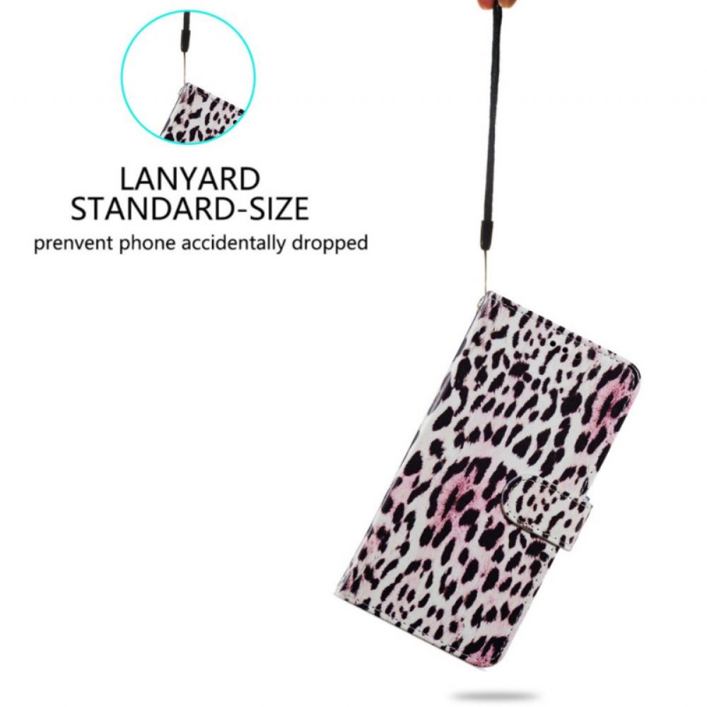Kožený Kryt Samsung Galaxy S24 Plus 5g Řemínek S Efektem Leoparda