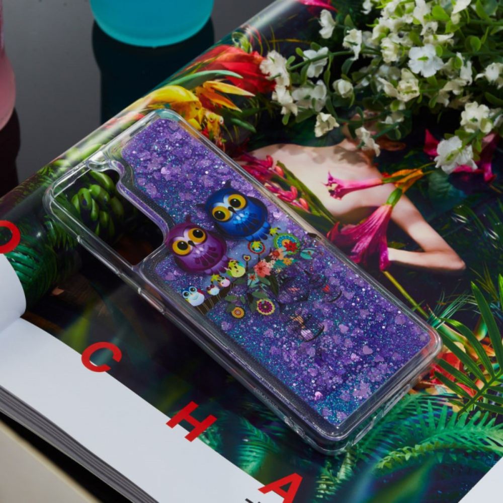 Kryt Samsung Galaxy S24 Plus 5g Dvě Sovy Tekuté Třpytky