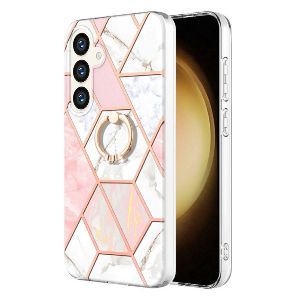 Kryt Samsung Galaxy S24 Plus 5g Geometrický Mramorový Podpůrný Kroužek