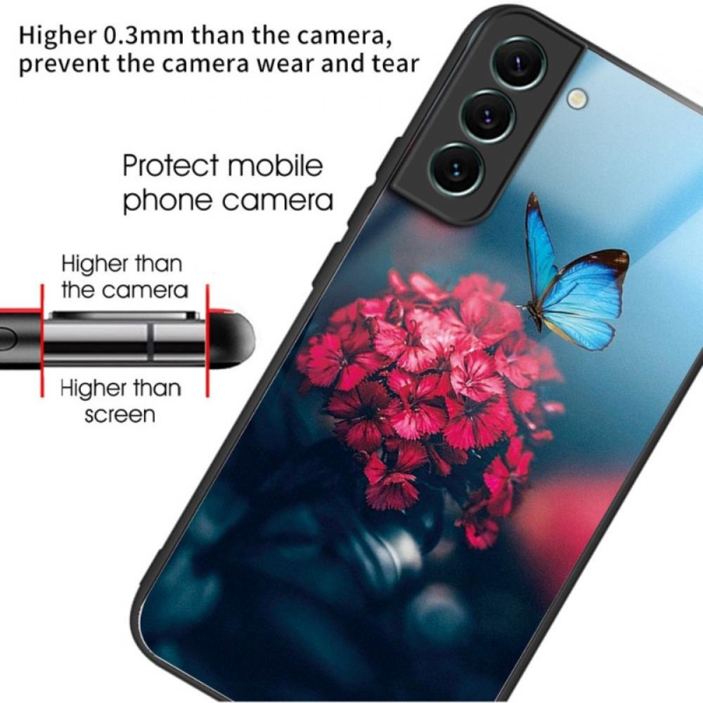 Kryt Samsung Galaxy S24 Plus 5g Květinové A Motýlkové Tvrzené Sklo