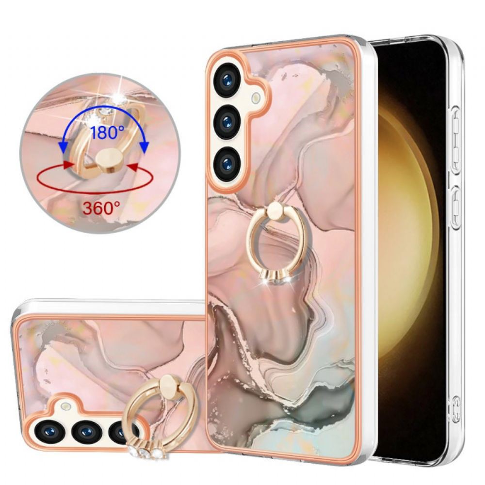 Kryt Samsung Galaxy S24 Plus 5g Opěrný Kroužek Ve Stylu Mramoru