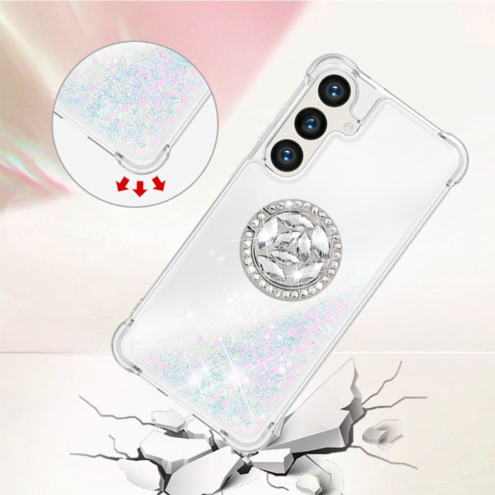 Kryt Samsung Galaxy S24 Plus 5g Podpora Glitter Ring