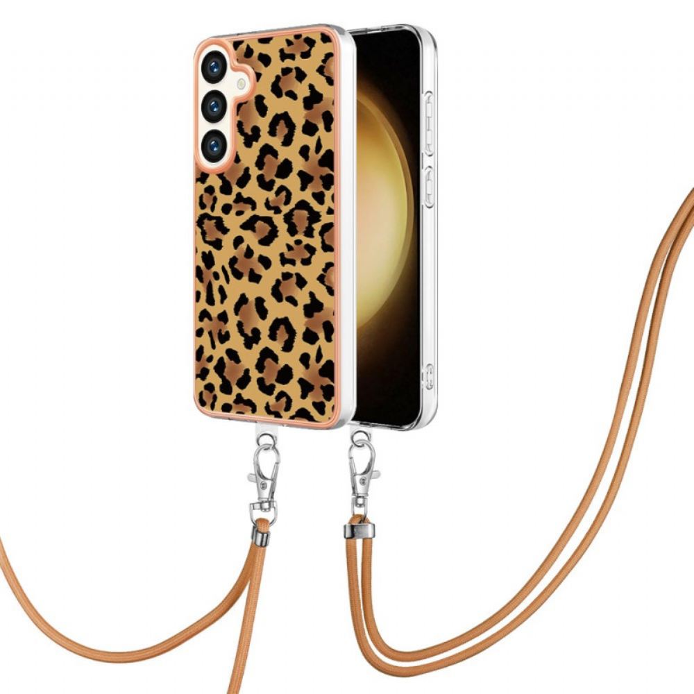 Kryt Samsung Galaxy S24 Plus 5g Stahovací Šňůrka Leopardí Potisk