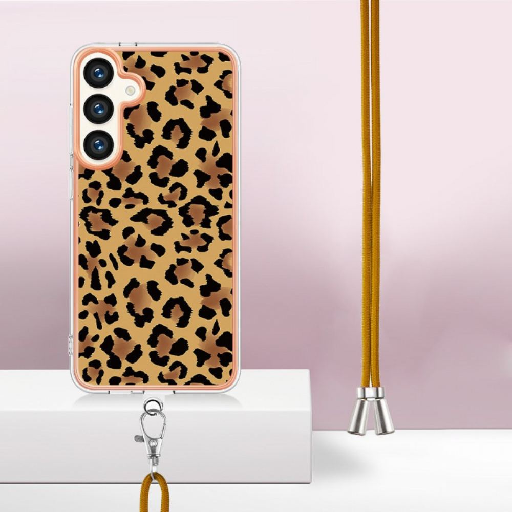 Kryt Samsung Galaxy S24 Plus 5g Stahovací Šňůrka Leopardí Potisk