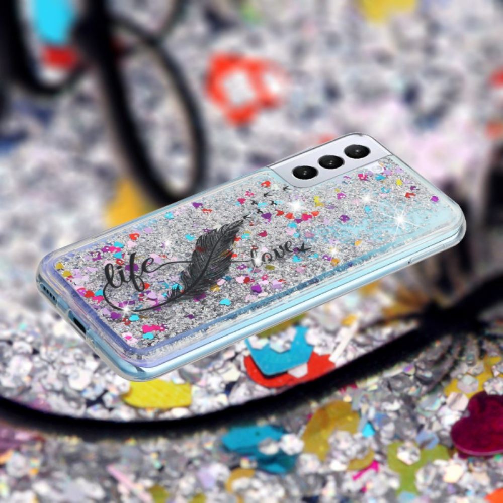 Kryt Samsung Galaxy S24 Plus 5g Tekuté Třpytky A Peří