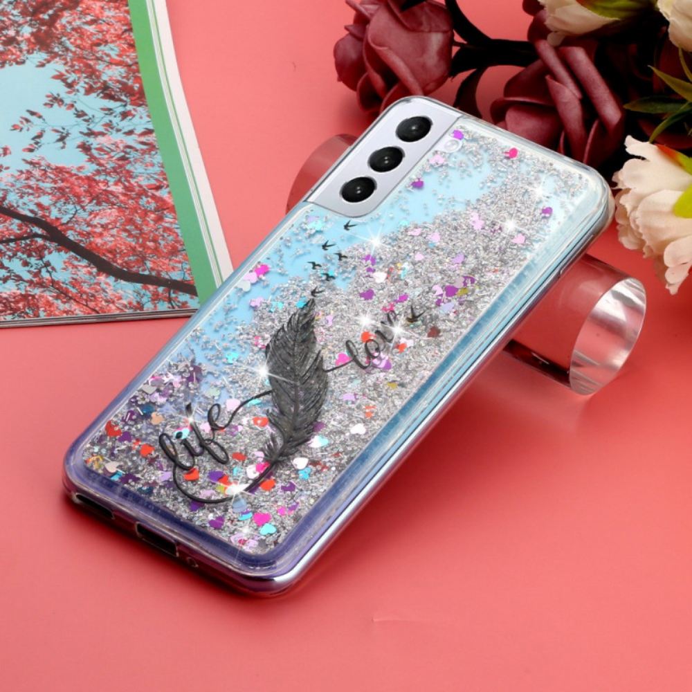 Kryt Samsung Galaxy S24 Plus 5g Tekuté Třpytky A Peří