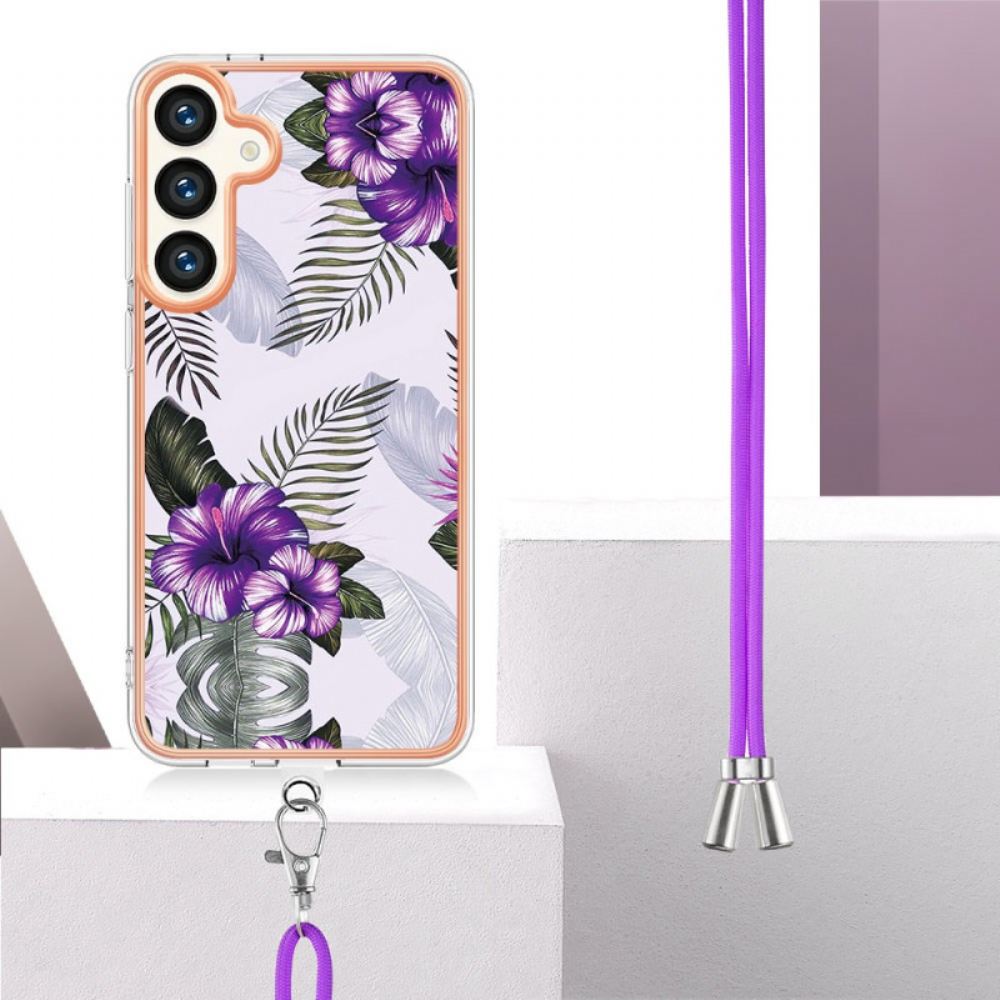 Kryt Samsung Galaxy S24 Plus 5g Šňůra Fialových Květů