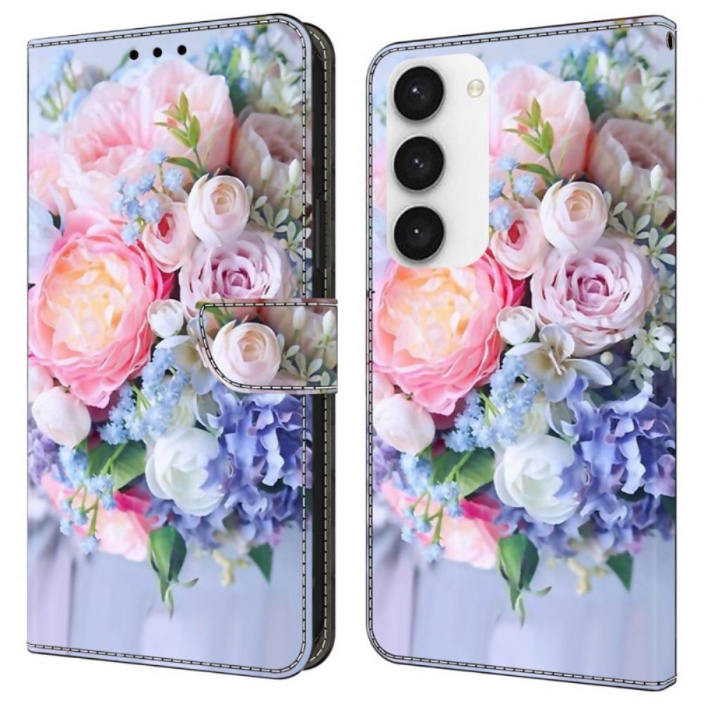 Peněženková Pouzdra Samsung Galaxy S24 Plus 5g Kryty Na Mobil Barevné Květiny
