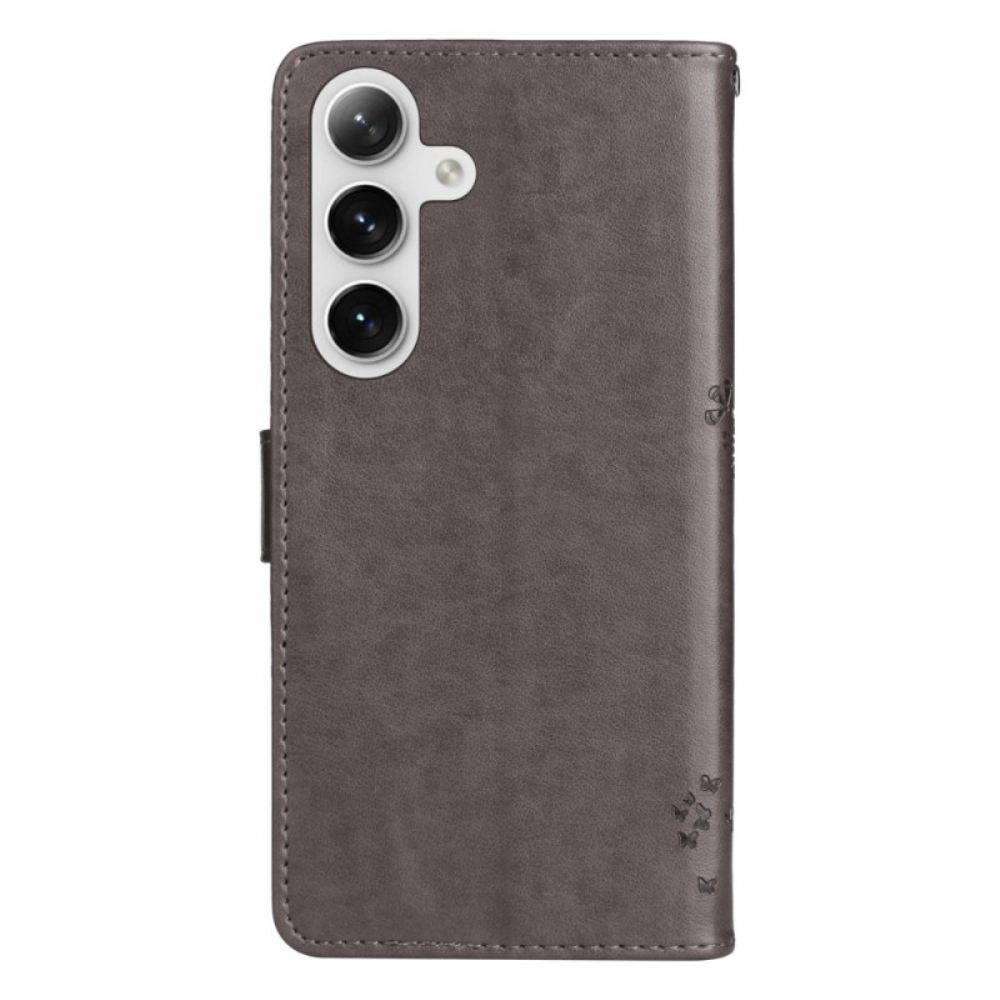 Peněženková Pouzdra Samsung Galaxy S24 Plus 5g Kryty Na Mobil Kočka Pod Lankovým Stromem
