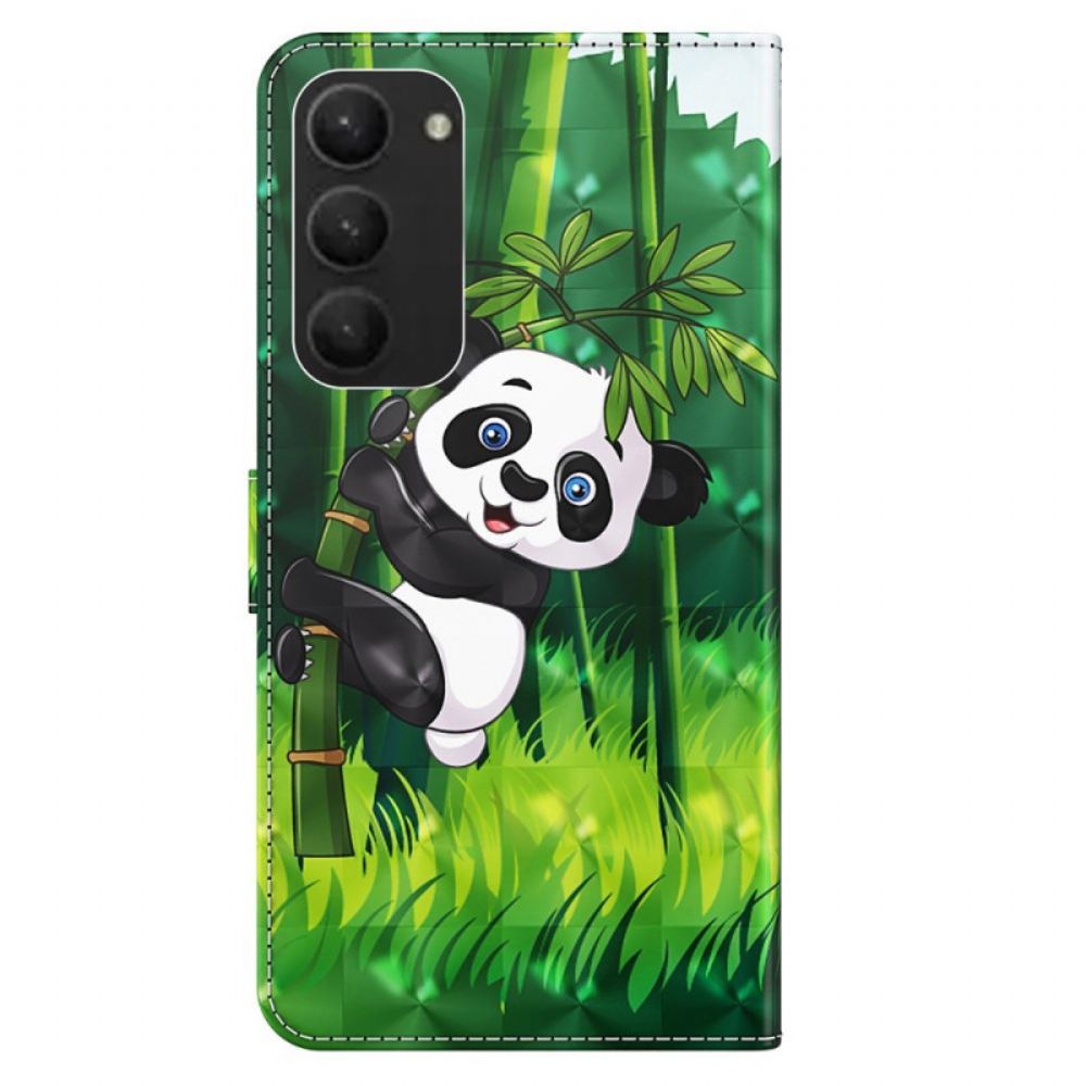 Peněženková Pouzdra Samsung Galaxy S24 Plus 5g Kryty Na Mobil Panda Lezec S Popruhem