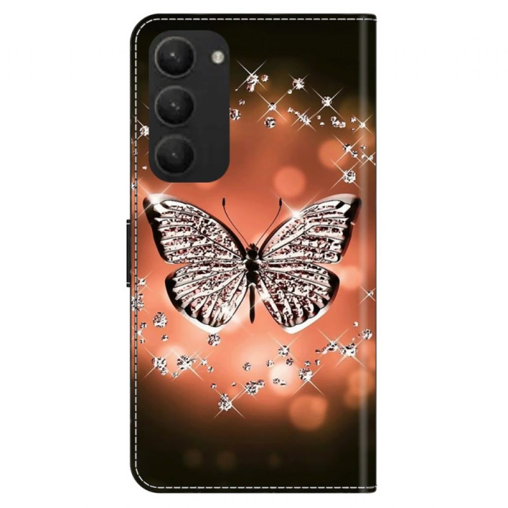 Peněženková Pouzdra Samsung Galaxy S24 Plus 5g Křišťálový Motýl