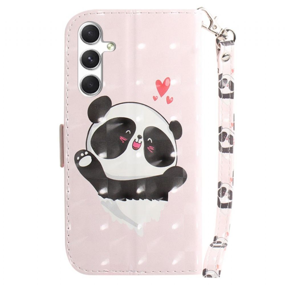 Peněženková Pouzdra Samsung Galaxy S24 Plus 5g Panda Love S Popruhem