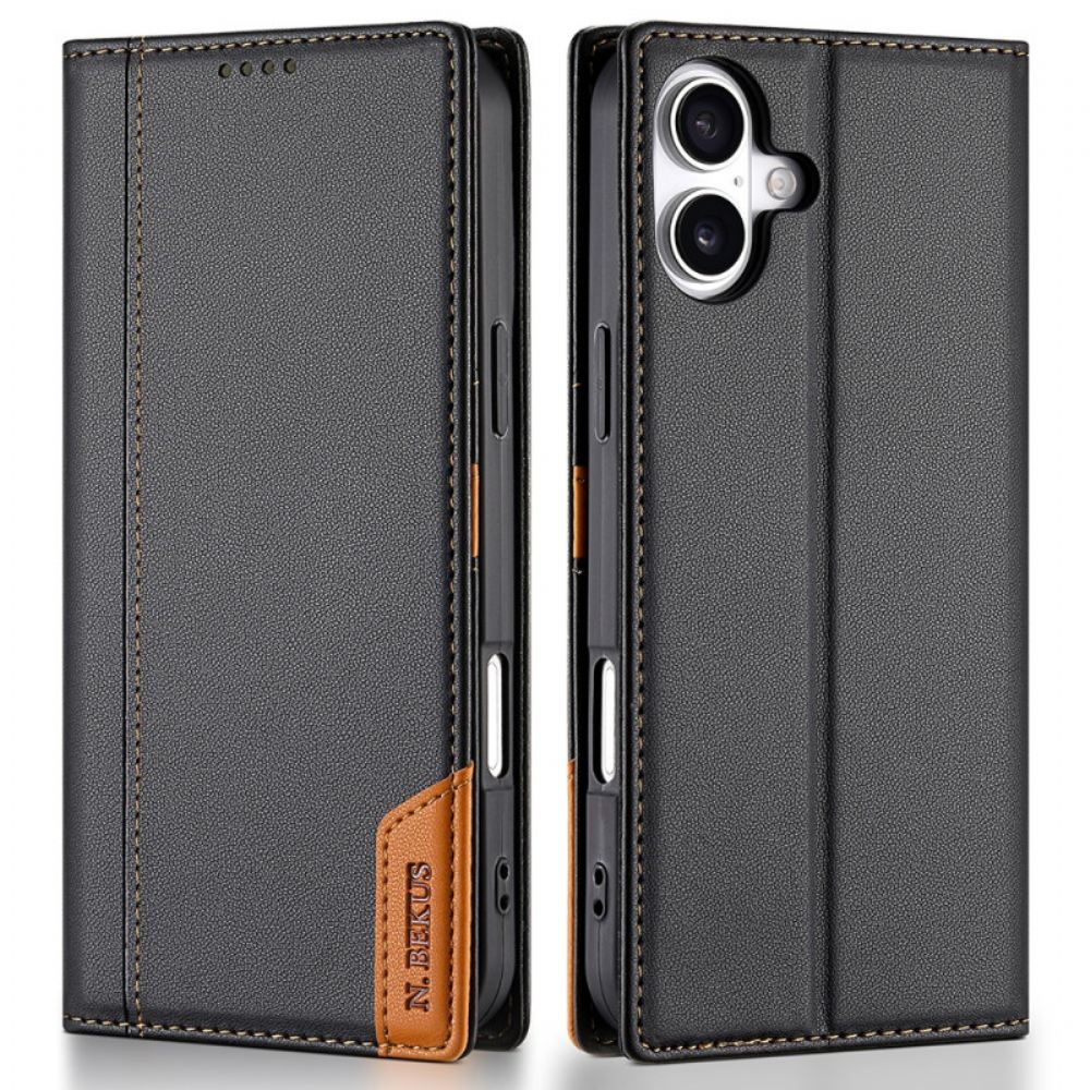 Kožené Pouzdro Folio Na iPhone 17 Blokování Rfid N.bekus